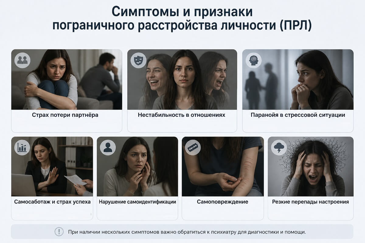 Симптомы и признаки пограничного расстройства личности